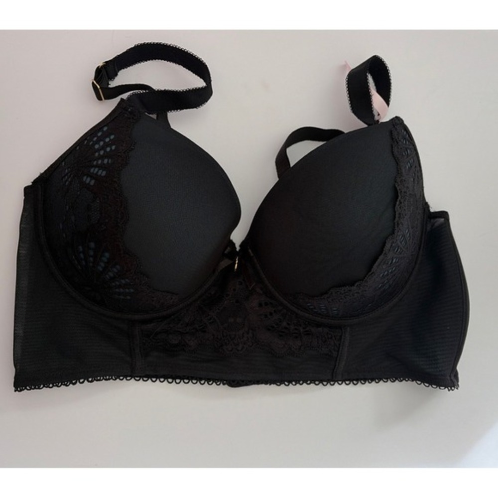 Daisy Fuentes Black Lace‎ Push Up Underwire Bra Womens Size 40C